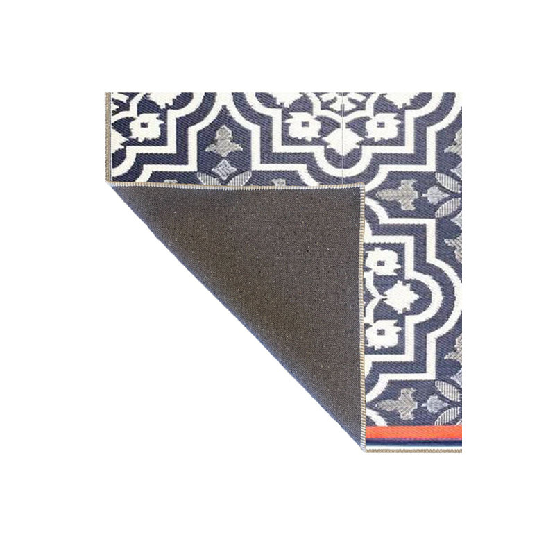 Tapis orange à motif géométrique à rayures, Sous-tapis rond 3 pi 3 po inclus