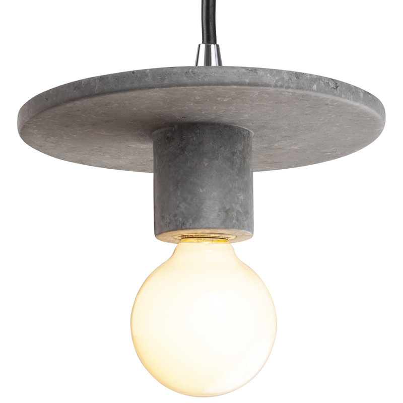 Luminaire suspendu à 1 lumière Leni, Béton, Chrome poli