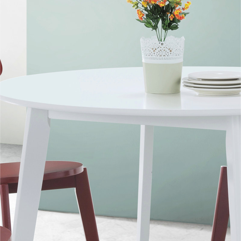 Roma Contemporary White Round Dining Table