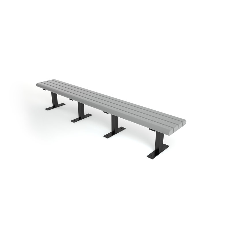 Banc de parc en plastique recyclé creekside, 8 pi, Gris