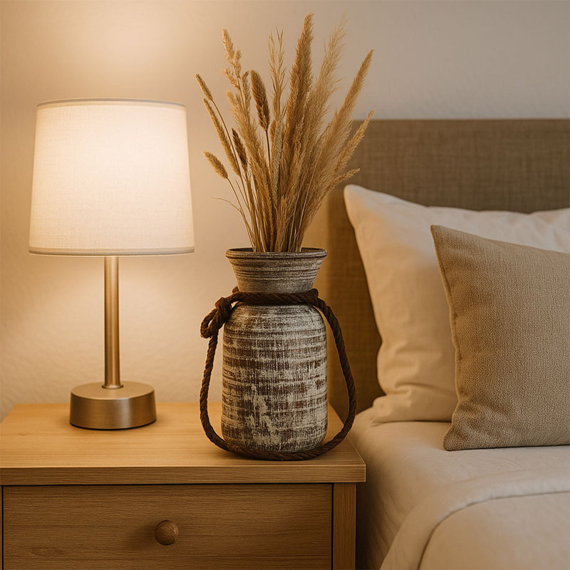 Fabdivine Hand-Turned Wooden Vase for Living Room