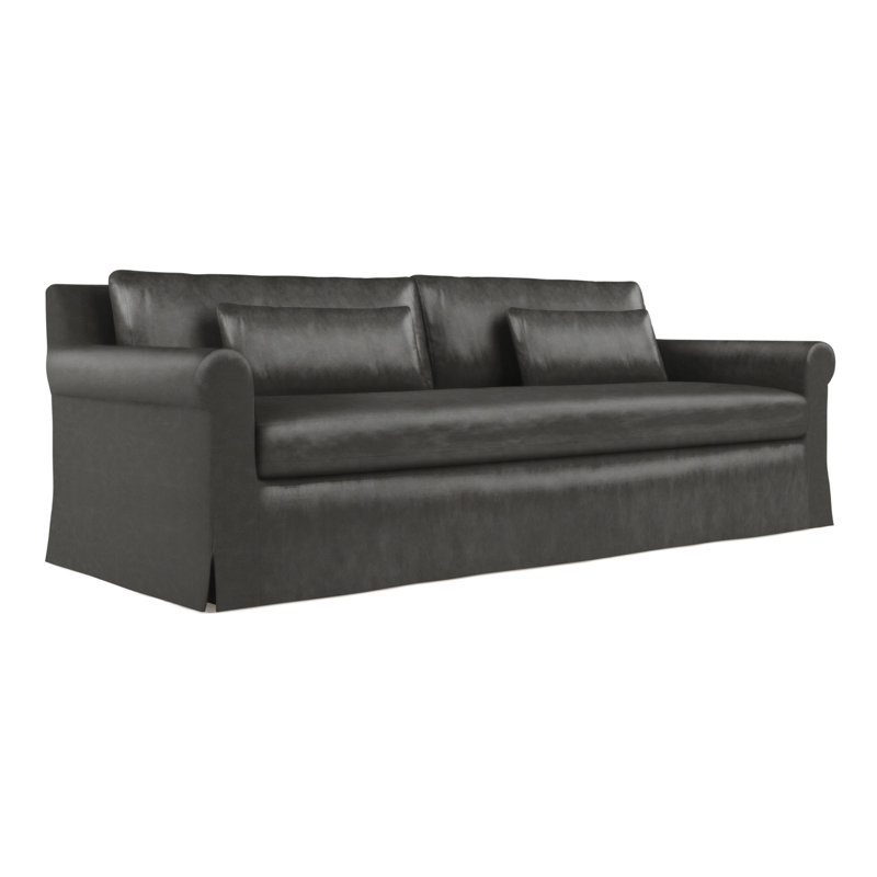 Canapé Ludlow, Cuir rétro graphite, H 34 po x l 120 po x P 38 po, Ébène