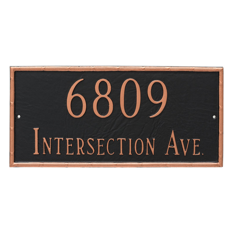 Washington 2-Line Wall Address Plaque, Black / Copper