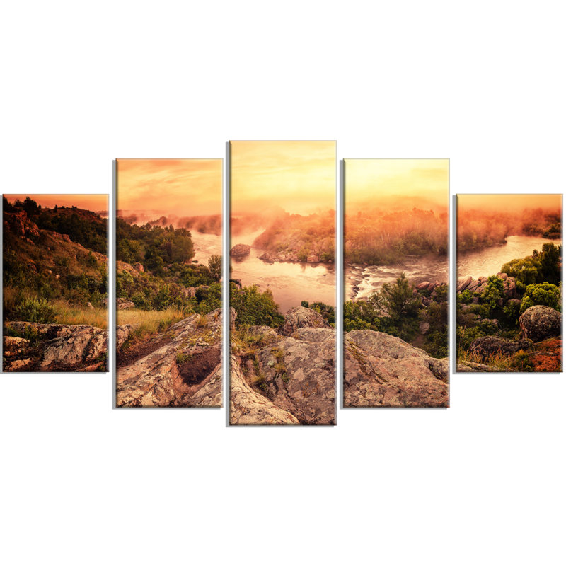 « rétro mountain », ensemble de 5 reproductions d’art mural sur toiles tendues