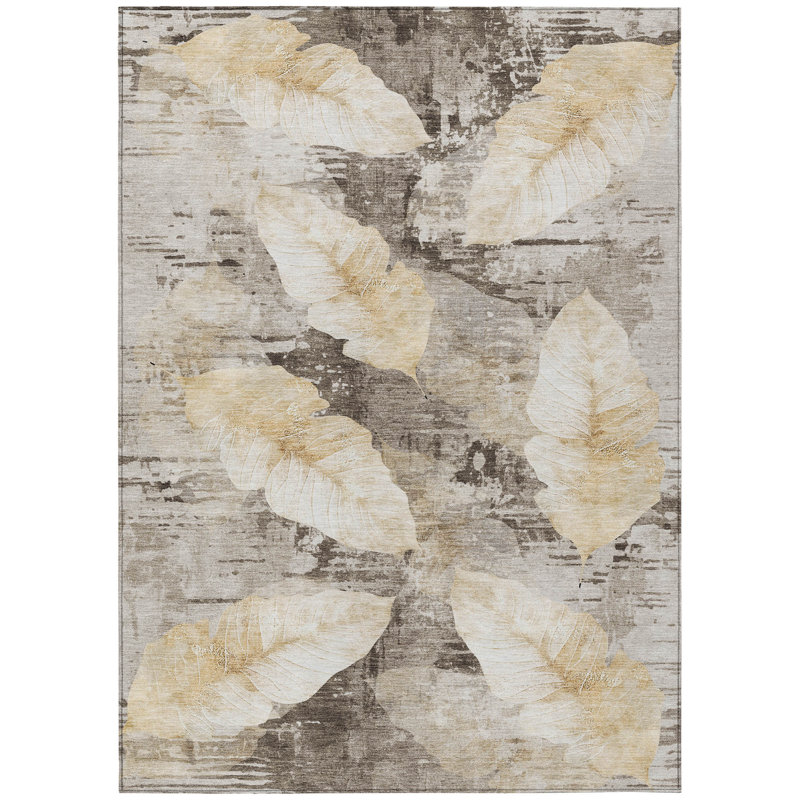 Machine Washable Indoor/Outdoor Arline ACN2172 Floral Rug, Rectangle 2'6" x 3'10"