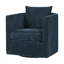 Fauteuil d'appoint pivotant en tonneau bleu marine-130132368