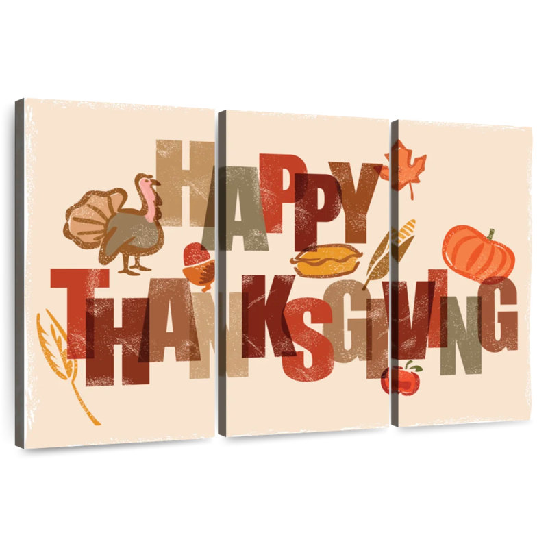 Lelend Happy Thanksgiving Icons, 28" H x 45" W