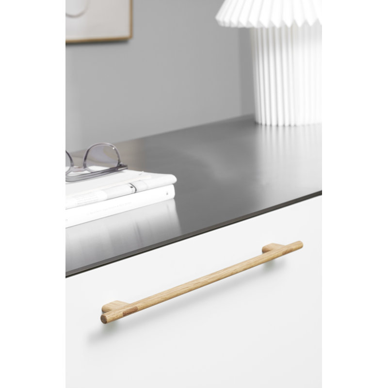 Lacquered Oak Wood "Join" 12-5/8" Center to Center Cabinet Handle
