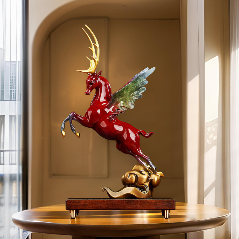 Figurine de cerf en laiton fabriquée à la main - symbole de la grâce