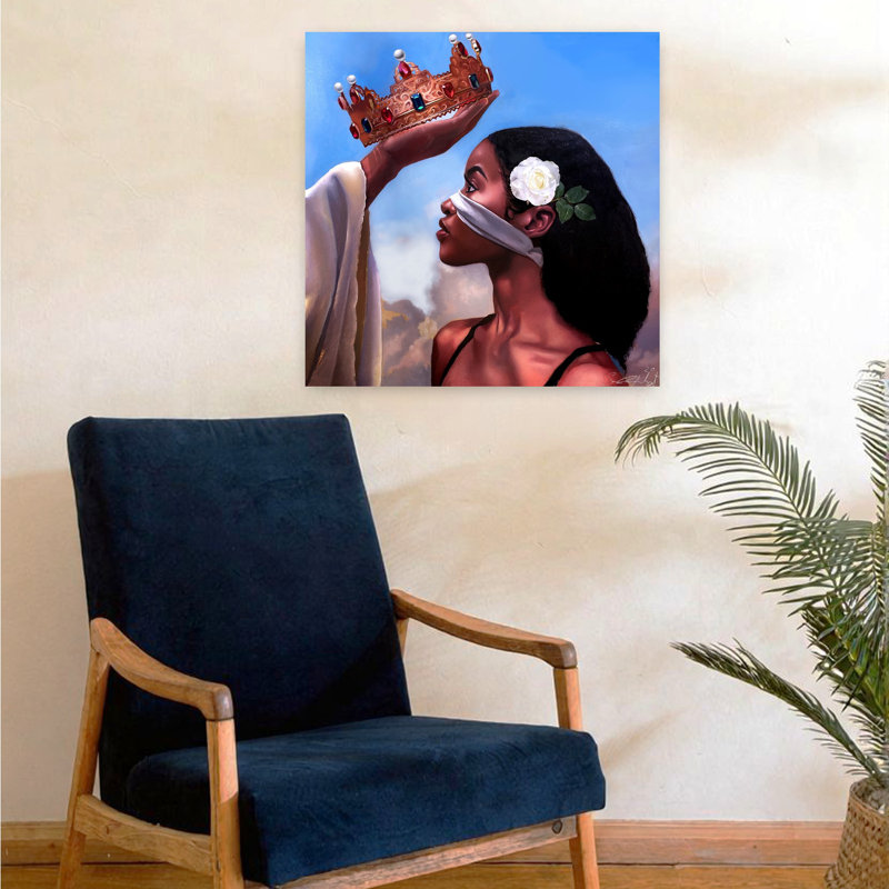 Crown Me Lord - Art contemporain abstrait femme, H 24 po x l 24 po