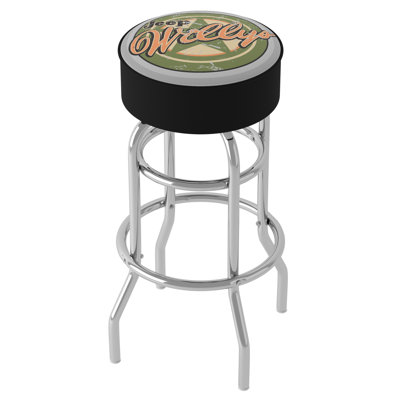 Swivel Upholstered Counter Stool with Metal Frame