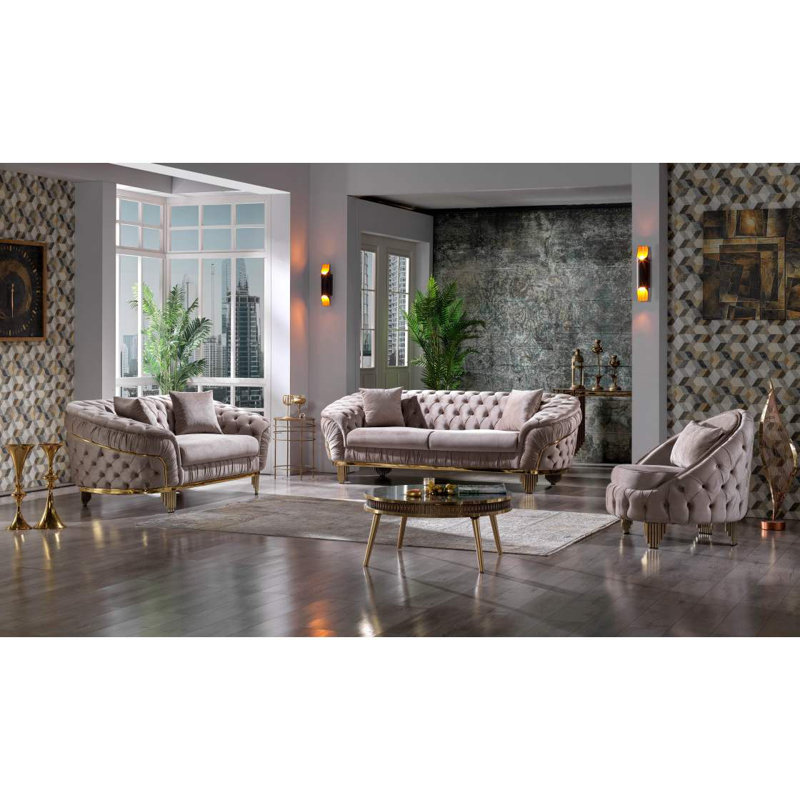 Chaise capitonnée à boutons Vanessa
