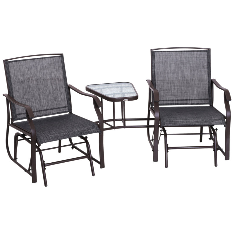 Antwonn Steel Outdoor Glider, Grey