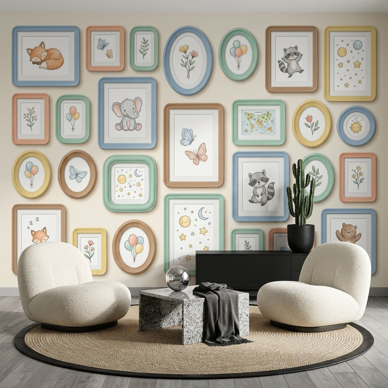Papier peint carte du monde chambre d'enfant, Texturé non collé, 140 po x 108 po