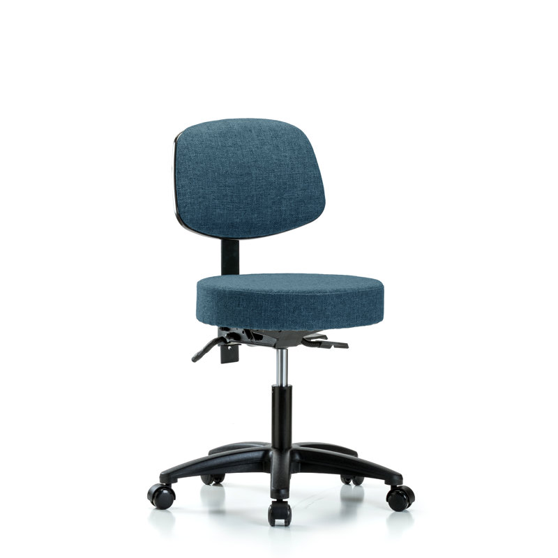 Tabouret de laboratoire à hauteur ajustable Zoe, Patins, Bleu
