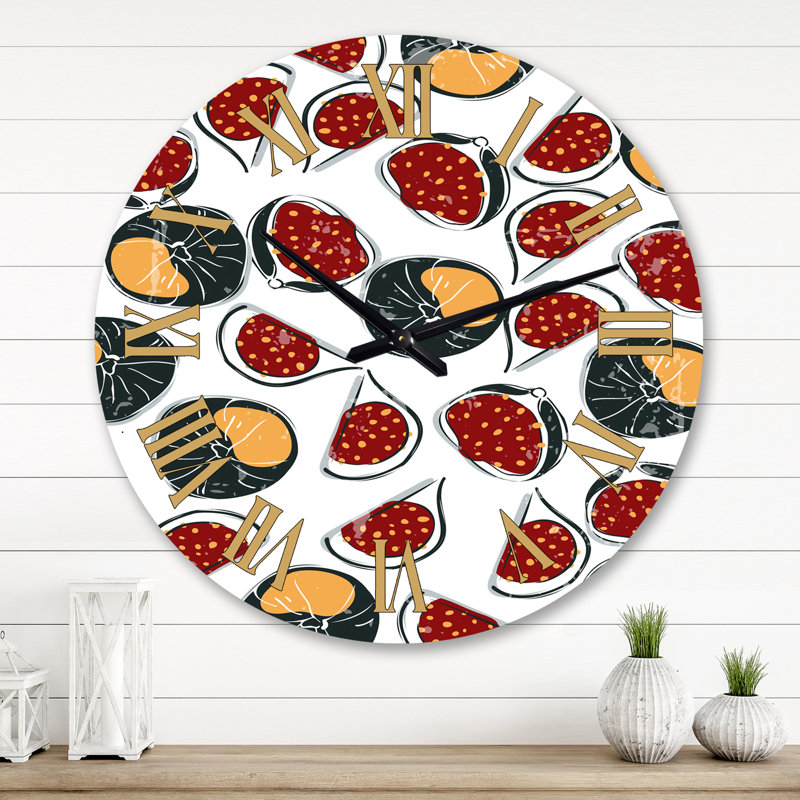 Fruit and Leaves Minimalism II Wall Clock, Large