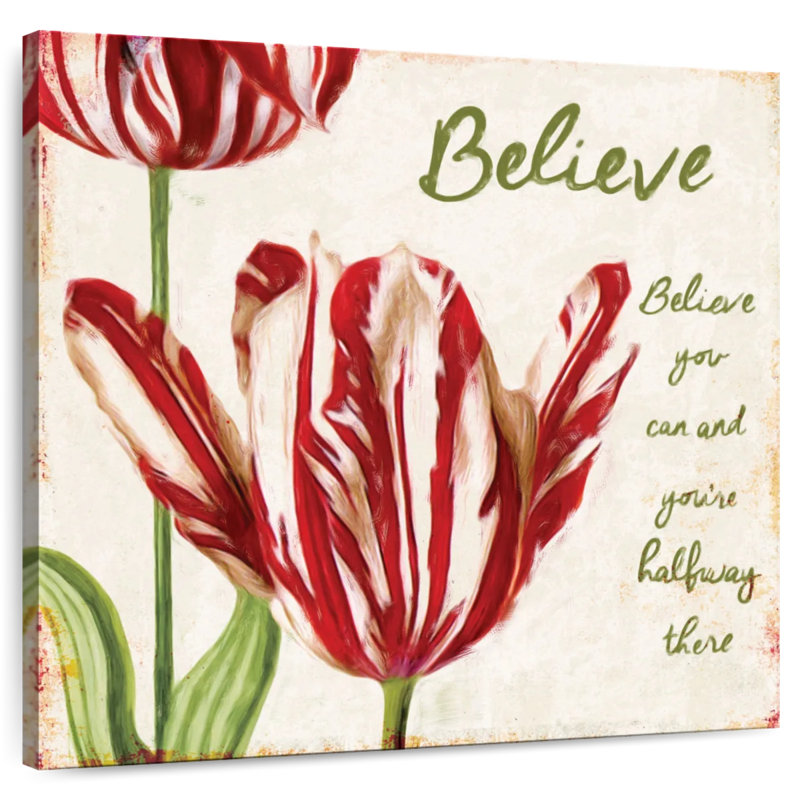 Harnek Floral Believe You Can, H 39 po x l 39 po