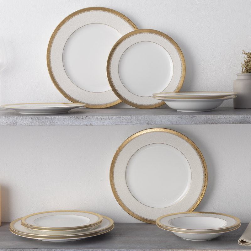 Ensemble de 4 assiettes à salade Noritake Odessa, 8 1/2 po, Or