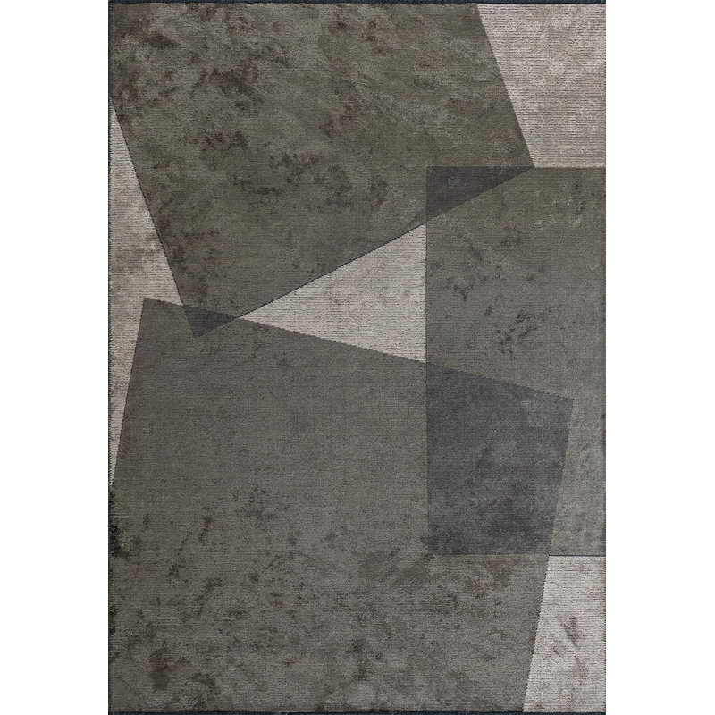 Amilyn Abstract Hand Loom Indoor / Outdoor Area Rug, Rectangle 5'3" x 7'6"