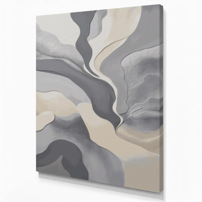 Abstract Landscape 89 Gray Canvas Wall Art