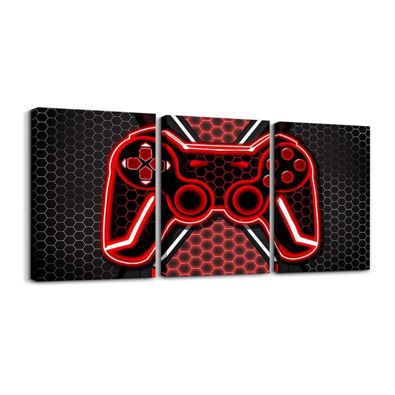 3 Piece Wrapped Canvas Wall Art, Red