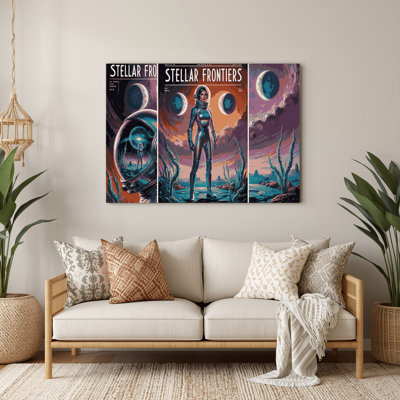 Art mural en métal mauve, Space Pulp