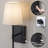 Rechargeable Dimmable Black Wall Lamp With Fabric Shade And Led Bulb Included (2-pack)