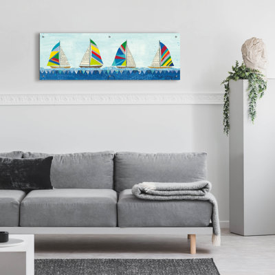 «Rainbow Spinnakers V» par Courtney Prahl, art mural en verre acrylique