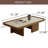 51.18" Mid Century Retangular Coffee Table, Beige Sintered Stone Table top, Solid Wood Legs