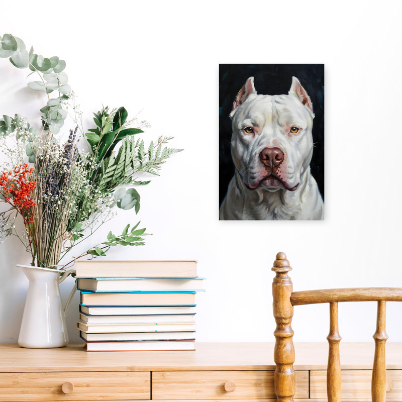 Art mural Dogo Argentino, H 18 po x l 12 po