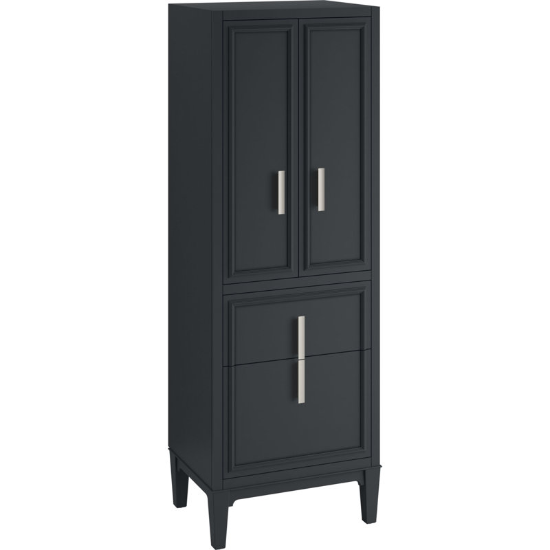 Southerk 70-In X 24-In Linen Tower, Slate Gray