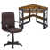 2 Piece Triangle Computer Desk Office Set with Chair