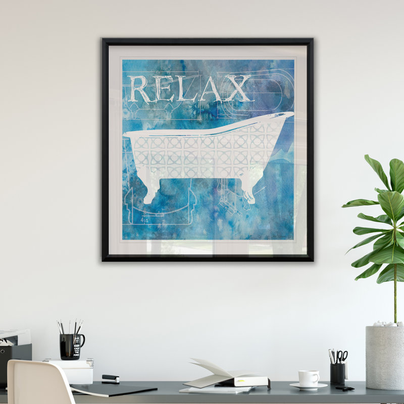 Bath plans III - reproduction de cadre photo, H 30,5 po x l 30,5 po x P 1,5 po