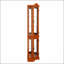 Armoire vitrée pour rangement en coin avec porte à pousser, finition cerisier, idéale pour exposer des objets de collection et économiser de l'espace-1322567409