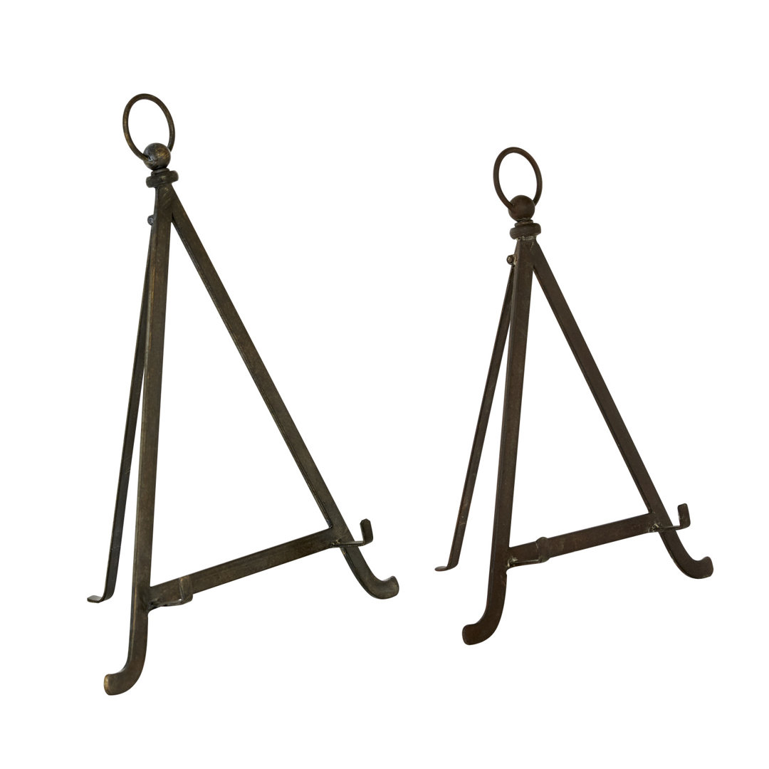 Charloette Metal Display Bronze Easel with Foldable Stand (Set of 2) Williston Forge