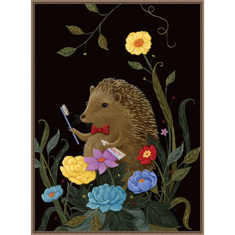 «Beezys T dents» par Gina Matarazzo, reproduction d'art sur toile encadrée, 28 x 38