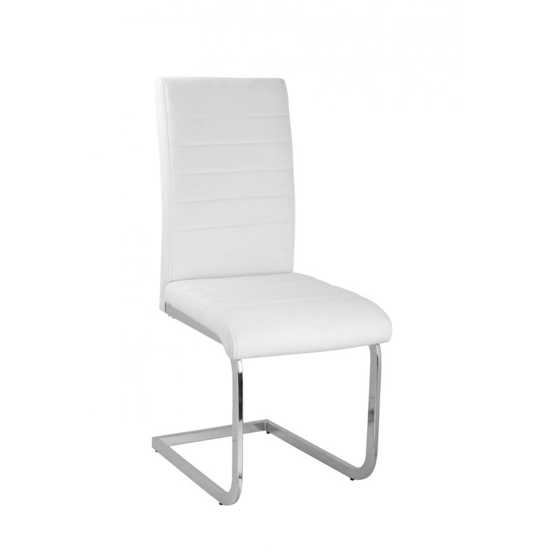 Delaine Upholstered Cantilever Chair, White