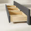 Lit plateforme tapissier double avec lit gigogne simple et 3 tiroirs, tissu en lin-1764066106