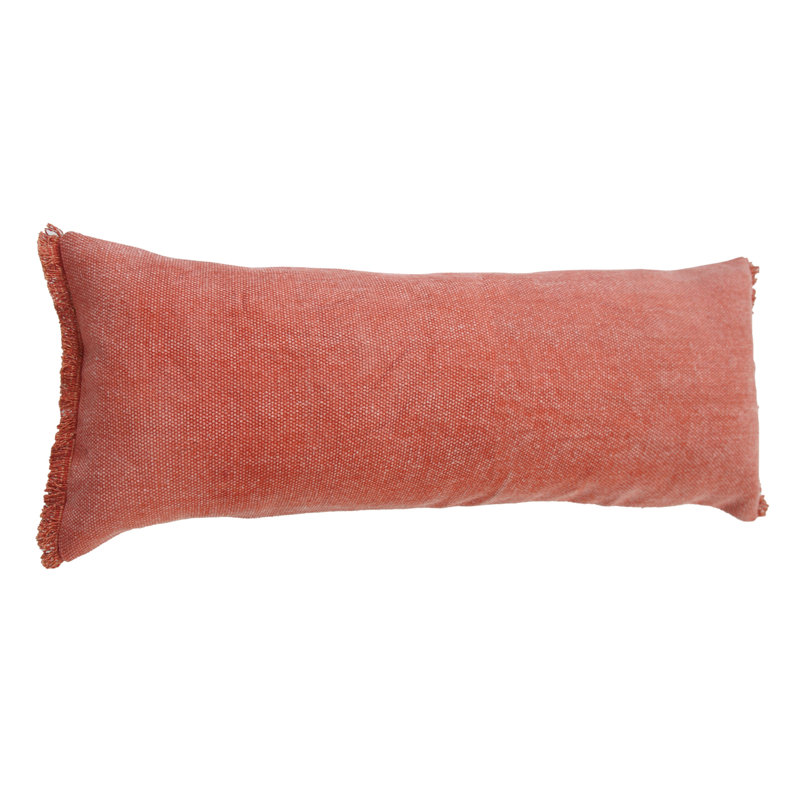 14" X 36" 100% Cotton Zippered Pillow, Rose Pink