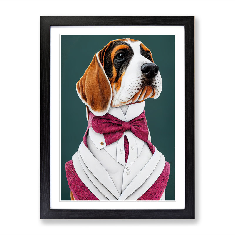 Regal Dog - Framed Print, Black, 64cm H x 46cm W x 2cm D