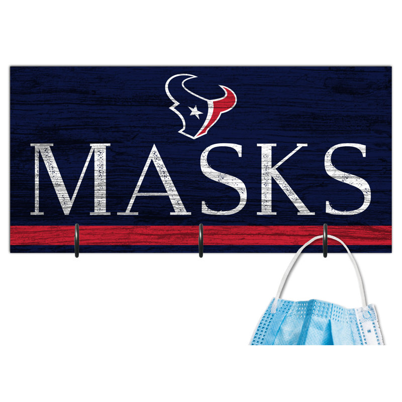 3 - Hook Wall Mounted Coat Rack, Houston Texans