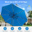 Parasol solaire 11 pi avec DEL et manivelle, inclinable * 8 baleines, auvent résistant aux rayons UV pour la piscine, la cour et le patio (sans base)
