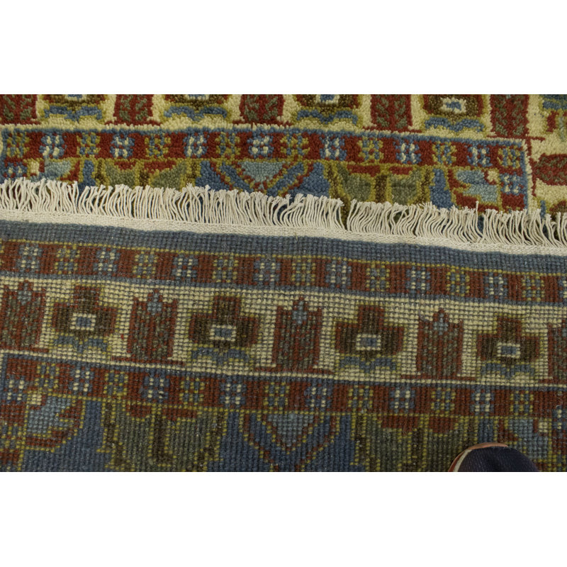 Tapis bleu Tribal Ehudd, Rectangle 2 pi 7 po x 4 pi 7 po