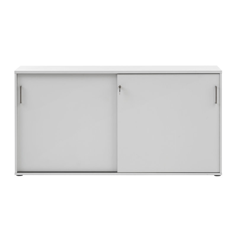 Griffis 2 -Door 1 -Shelf Cabinet Office Storage Cabinet, Light Grey