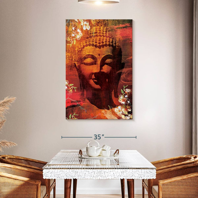 Tête de Bouddha fleurie Leisha II, H 48 po x l 32 po