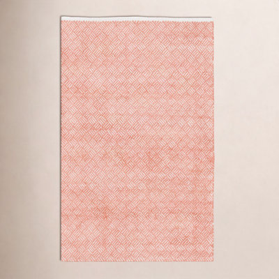 Evansdale Orange Hand-Woven Geometric Cotton Rug
