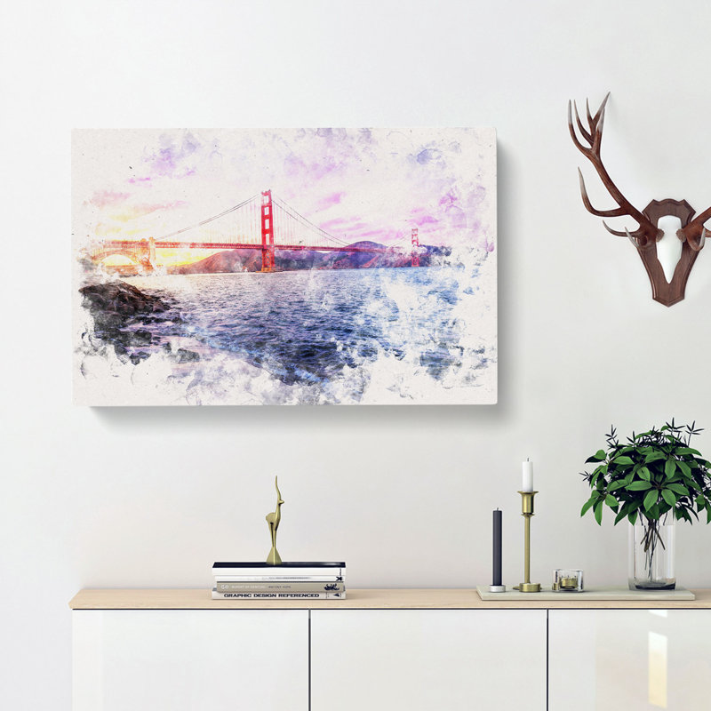 Golden Gate Bridge In San Francisco - Wrapped Canvas Print, 60cm H x 91cm W x 3cm D