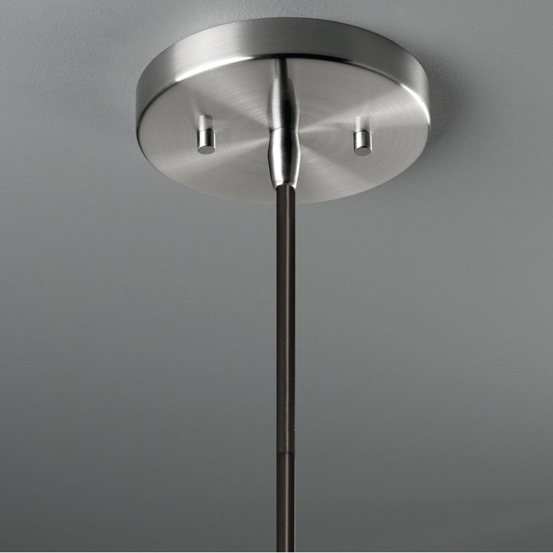Luminaire suspendu en forme de dôme à 1 lumière de la collection Leni, Nickel brossé, Cerise