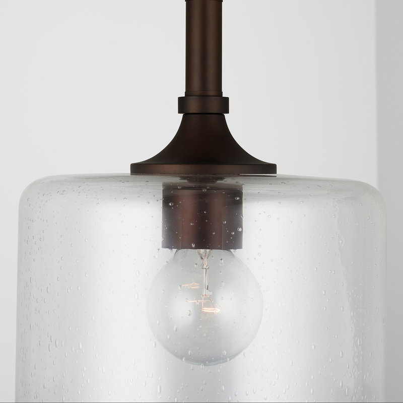 Luminaire suspendu tambour simple à 1 lumière Achen, Bronze