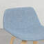 Paire de tabourets de bar - Style moderne du milieu du siècle, revêtement en lin bleu, structure en denim, repose-pieds, design élégant